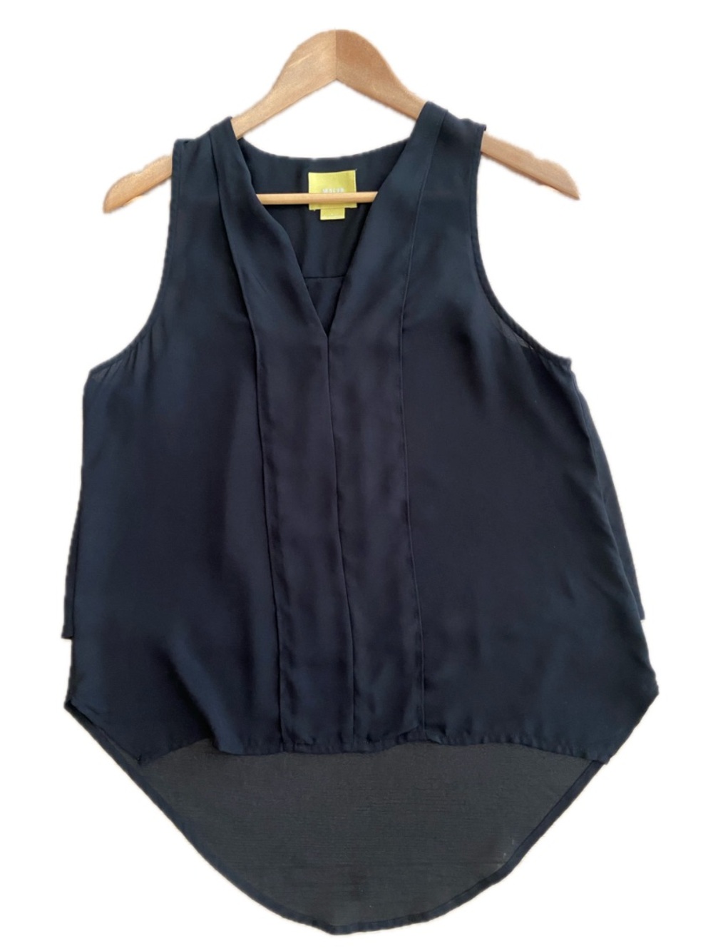 Anthropologie MAEVE Black Sleeveless High Low Blouse Size 4 Going Out Top EUC